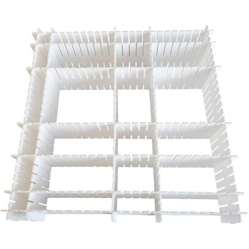 Schubladenteiler, verstellbar, für Unterwäsche, Socken, Make-up, Bürobedarf, 12 Stück, weiß