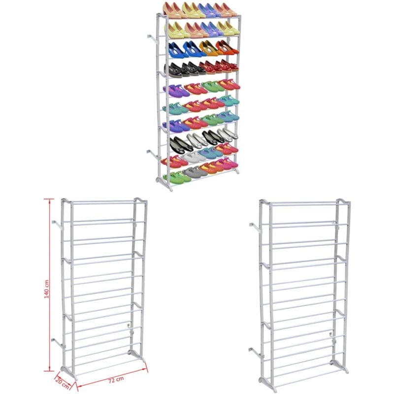 Schuhregal für 40 Paar Schuhe Schuhschrank 140cm - Schuhregal - Schuhschrank - Schrank Für Schuhe - Garderobe - Aufbewahrungssystem - Home & Living