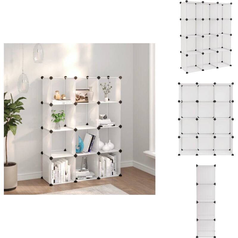 Vidaxl - Regalsystem mit 12 Würfeln Transparent pp - Regal - Stauraumlösungen - Aufbewahrungssystem - Polypropylen Regal - Transparenter Schrank