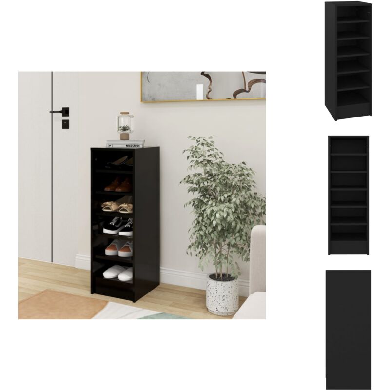 Vidaxl - Schuhschrank Schwarz 31,5x35x90 cm Holzwerkstoff - Schuhschrank - Schrank Für Schuhe - Schuhregal - Garderobe - Aufbewahrungssystem