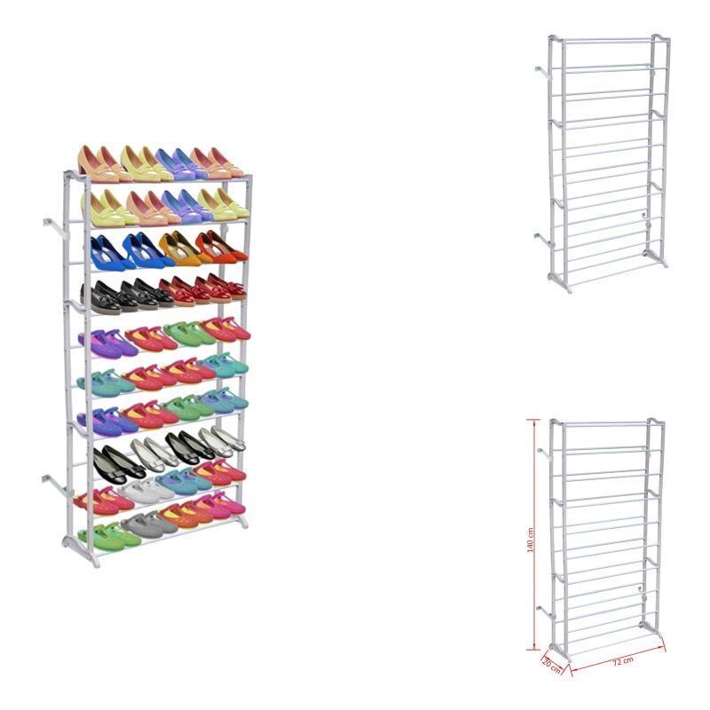 Schuhregal für 40 Paar Schuhe Schuhschrank 140cm - Schuhregal - Schuhschrank - Schrank Für Schuhe - Garderobe - Aufbewahrungssystem