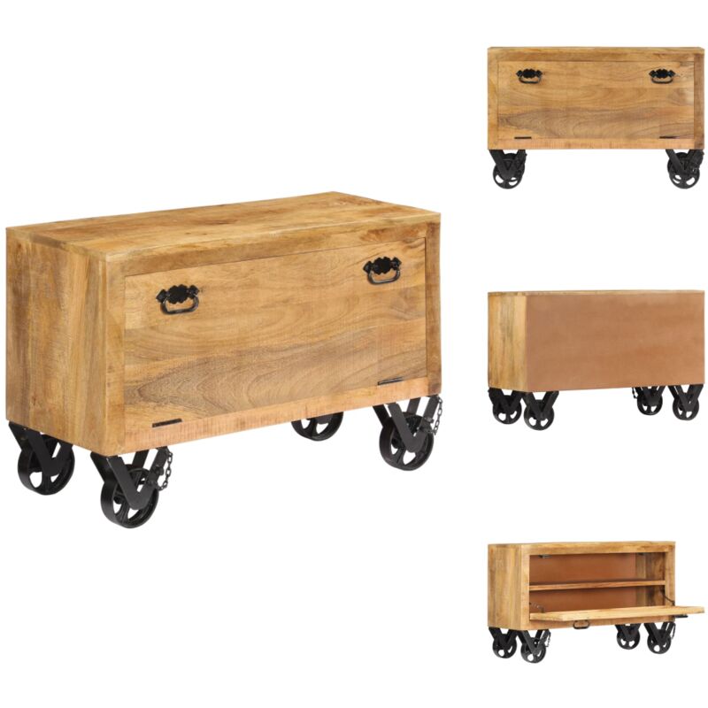 Vidaxl - Schuhschrank 86 x 35 x 55 cm Massivholz Mango - Schuhschrank - Mangoholz - Schuhregal - Garderobe - Flurmöbel