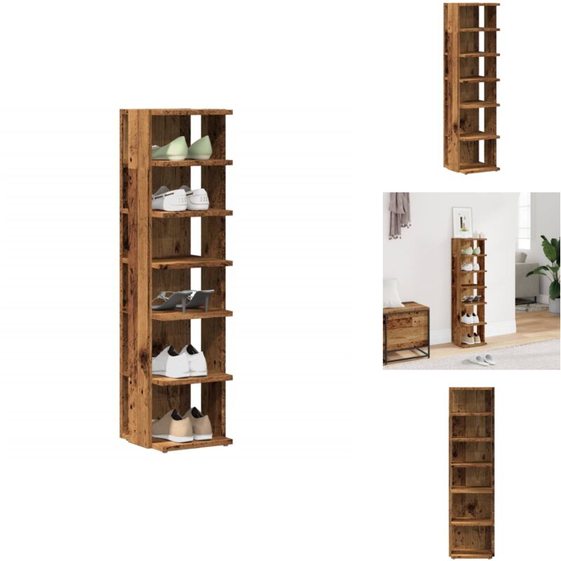 Vidaxl - Schuhschrank Altholz-Optik 28x27x102 cm Holzwerkstoff - Schuhschrank - Schuhschränke - Schuhaufbewahrung - Schuhorganizer