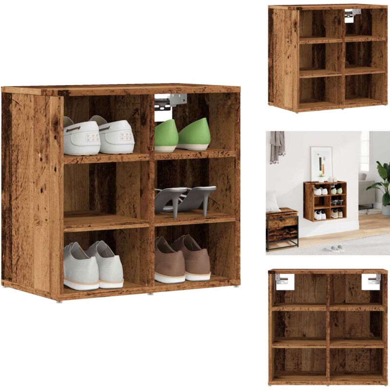 Schuhschrank Altholz-Optik 52x30x50 cm - Schuhregal - Schuhregale - Schuhaufbewahrung - Schuhschrank
