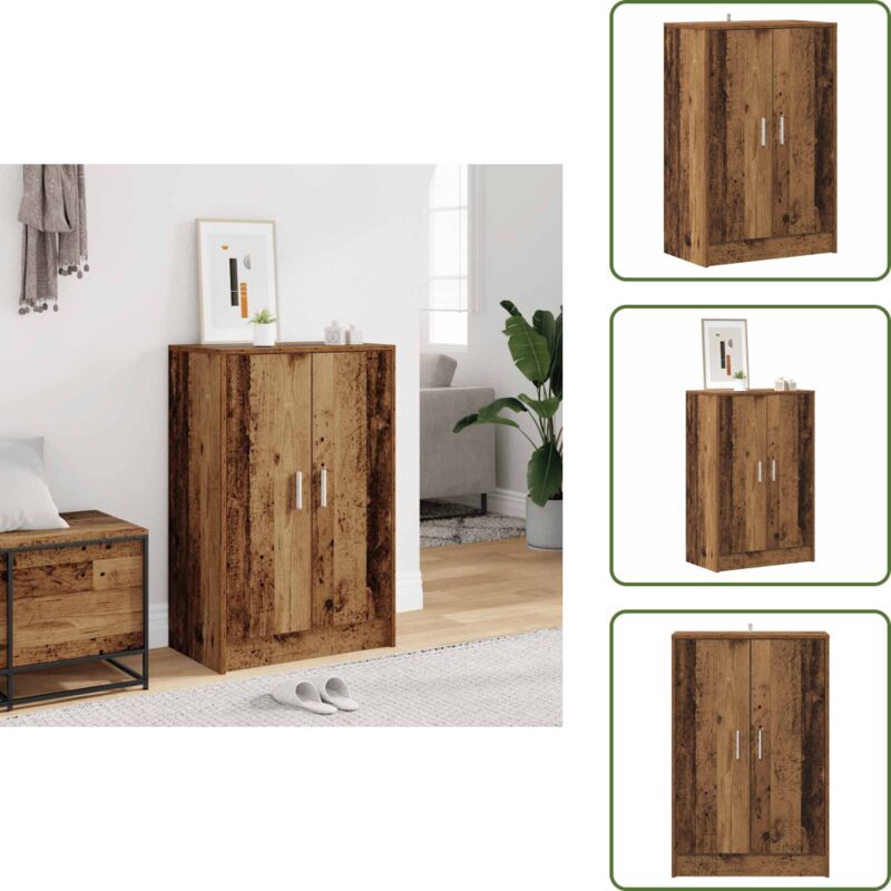 Schuhschrank Altholz-Optik 60x35x92 cm Holzwerkstoff - Schuhregal - Schuhregale - Schuhaufbewahrung - Schuhschrank