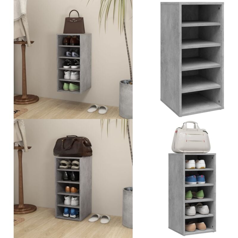 Schuhschrank Betongrau 31,5x35x70 cm Holzwerkstoff - Schuhschrank - Holzwerkstoff - Schuhregal - Garderobe - Aufbewahrung - Home & Living