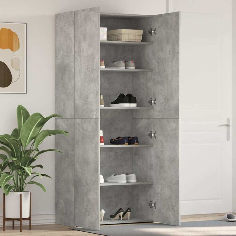 Schuhschrank Betongrau Holzwerkstoff Schuhschrank Rechteckig - Vidaxl