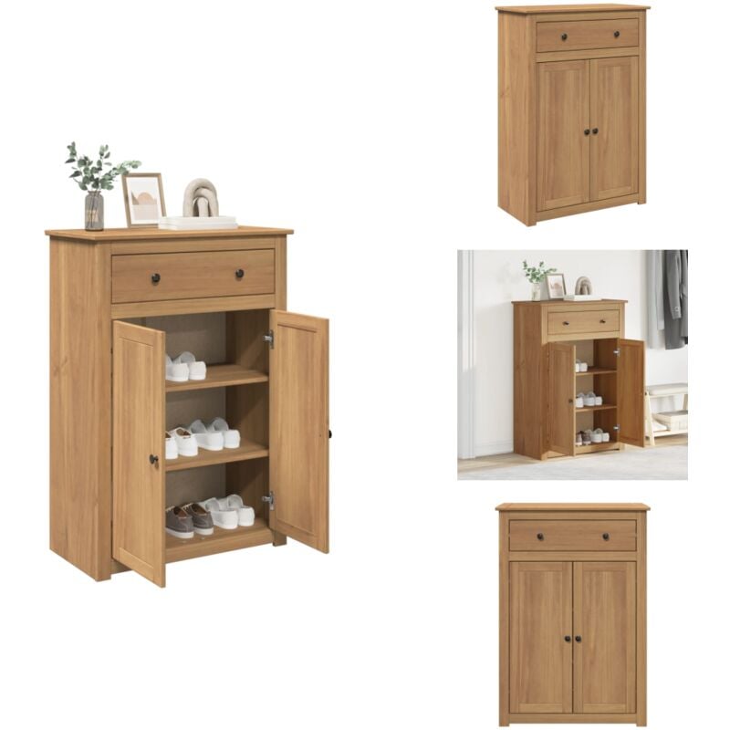 Schuhschrank Panama 80x40x114 cm Massivholz Kiefer - Schuhschrank - Schuhschränke - Schuhaufbewahrung - Schuhregal