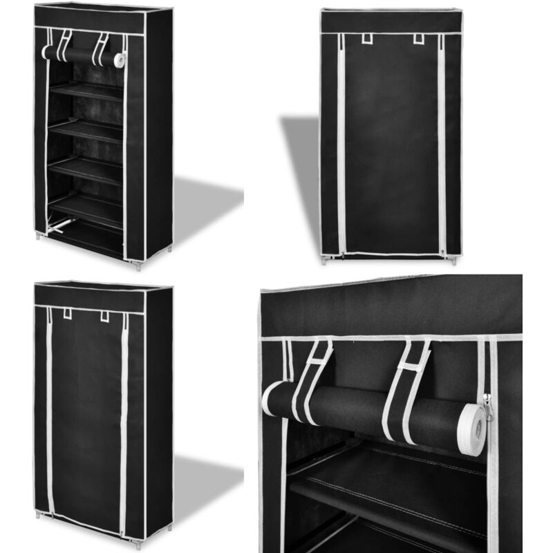 Schuhschrank Schuhregal Schuhablage 5 Schicht 58 x 28 x 106 cm Schwarz - Schuhschrank - Schuhregal - Schuhablage - Garderobenständer - Stauraum