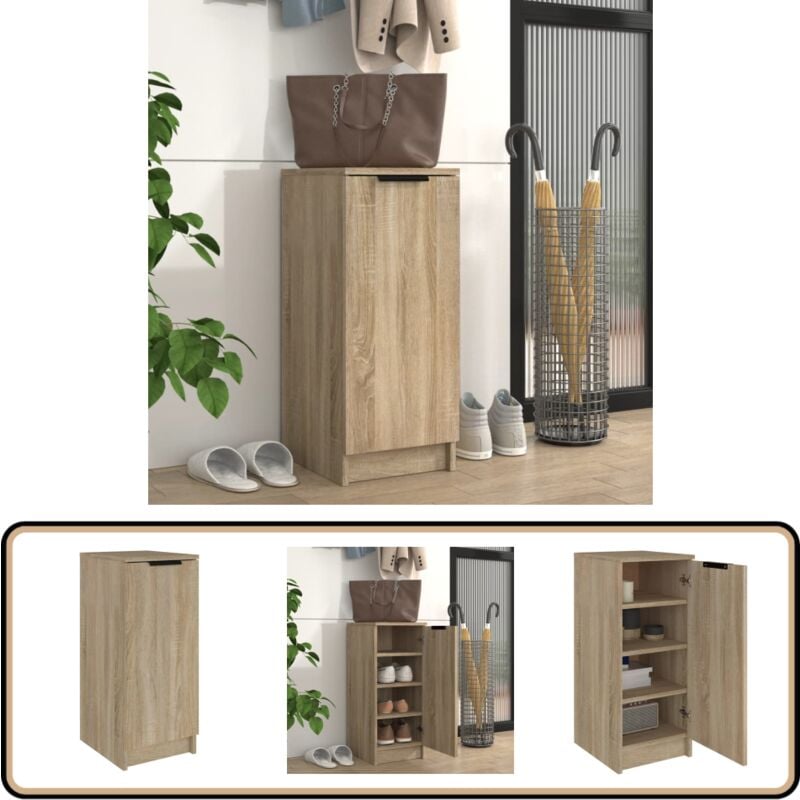 Vidaxl - Schuhschrank Sonoma-Eiche 30x35x70 cm Holzwerkstoff - Schuhschrank - Holzwerkstoff - Sonoma-Eiche - Garderobe - Aufbewahrung