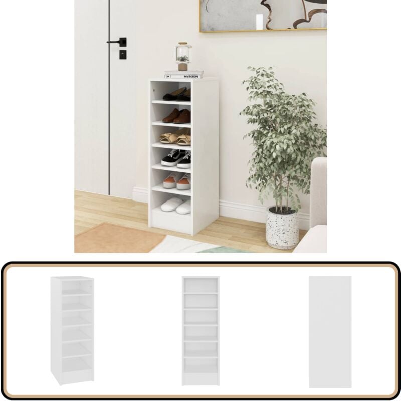Vidaxl - Schuhschrank Weiß 31,5x35x90 cm Holzwerkstoff - Schuhschrank - Holzwerkstoff - Weißer Schuhschrank - Garderobe - Schrank Für Schuhe