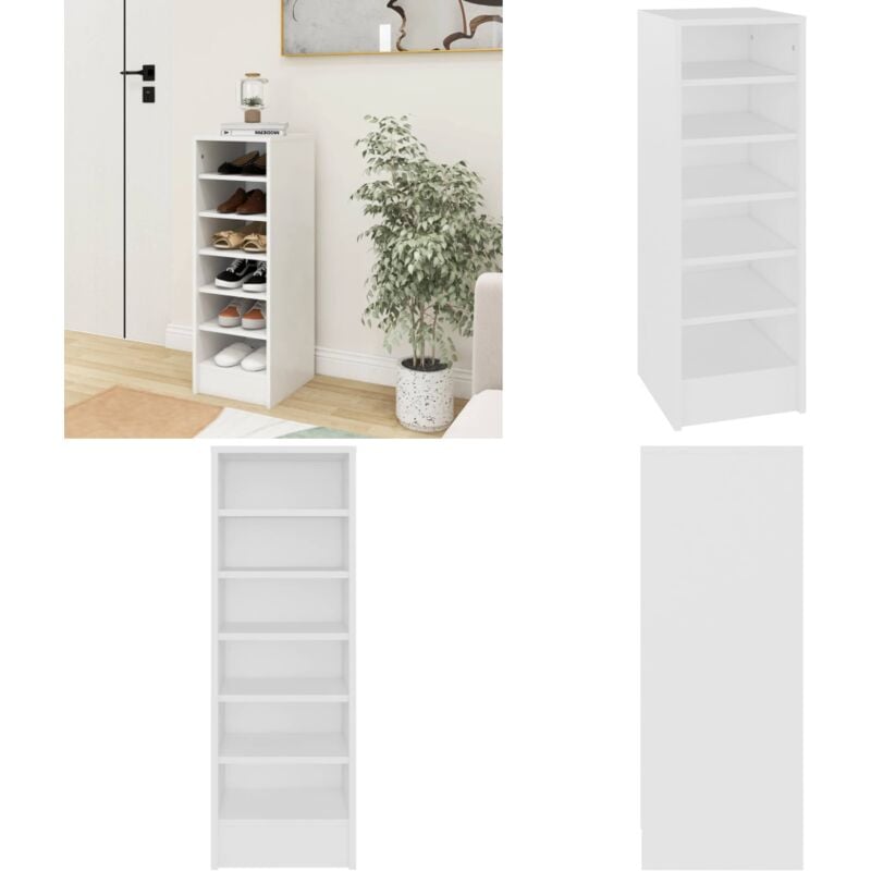 Vidaxl - Schuhschrank Weiß 31,5x35x90 cm Holzwerkstoff - Schuhschrank - Holzwerkstoff - Weißer Schuhschrank - Garderobe - Schrank Für Schuhe - Home &