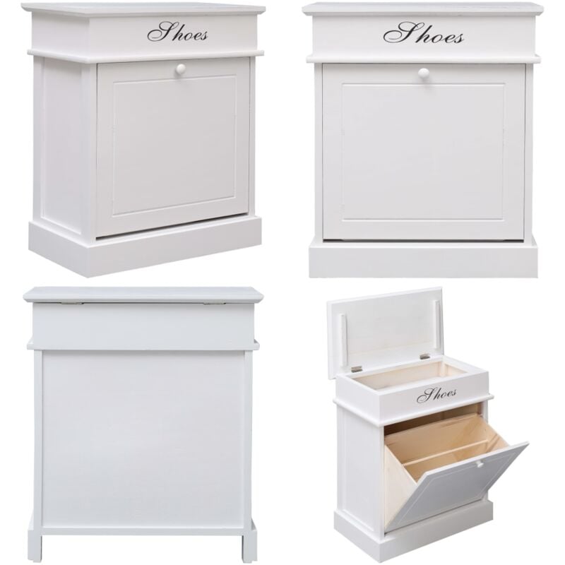 Vidaxl - Schuhschrank Weiß 50 x 28 x 58 cm Paulownia Holz - Schuhschrank - Flurmöbel - Schuhregal - Schuhorganisation - Stauraum - Home & Living