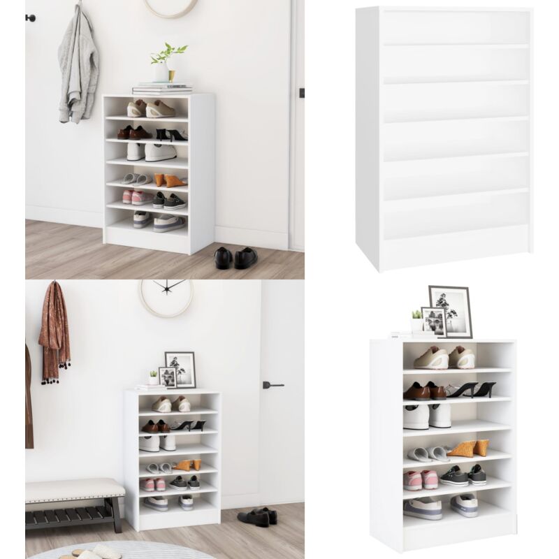 Vidaxl - Schuhschrank Weiß 60x35x92 cm Holzwerkstoff - Schuhschrank - Holzwerkstoff - Weißer Schuhschrank - Garderobe - Schrank Für Schuhe - Home &