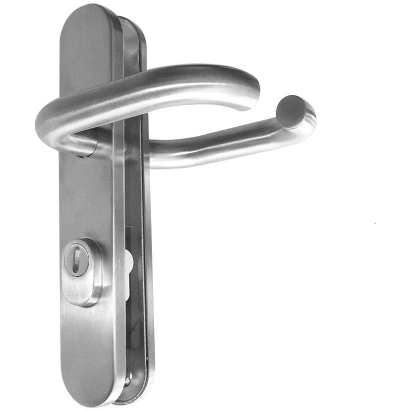 Lienbacher - Schutzbeschlag Türgriff Cottbus u Form Edelstahl matt gebürstet Türdrücker Drücker/Drücker din 10/92