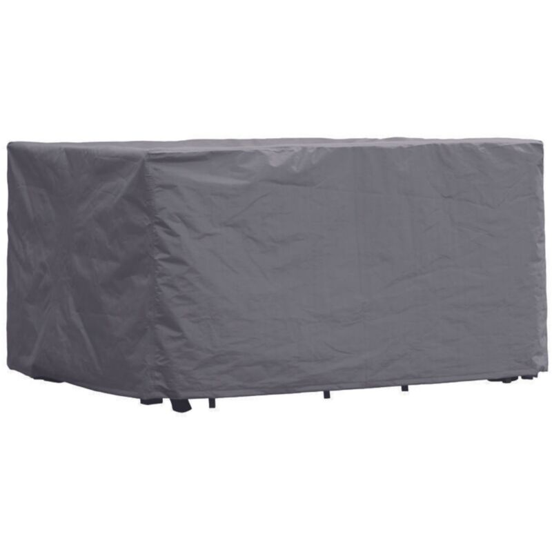 Perel Schutzhülle für Gartenmöbel, Abdeckplane, Abdeckhülle Garten, Möbel Abdeckung, Schutz Gartenmöbel, Winterabdeckung, grau, rechteckig, 285 cm x