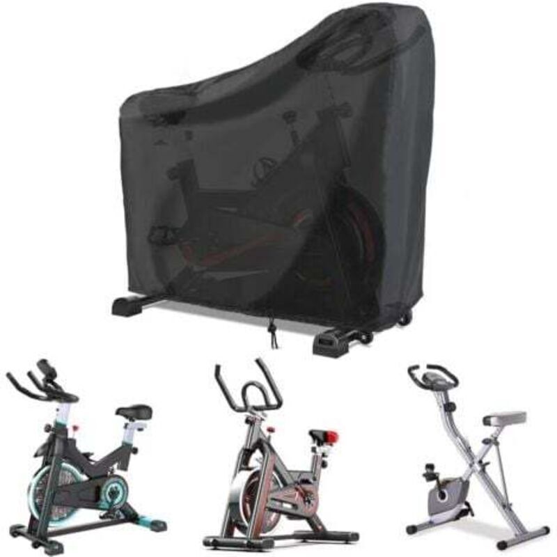 Schutzhülle für Heimtrainer, wasserdicht, staubdicht und vertikal, für Liegefahrräder (schwarz, 123 x 58 x 142 cm)