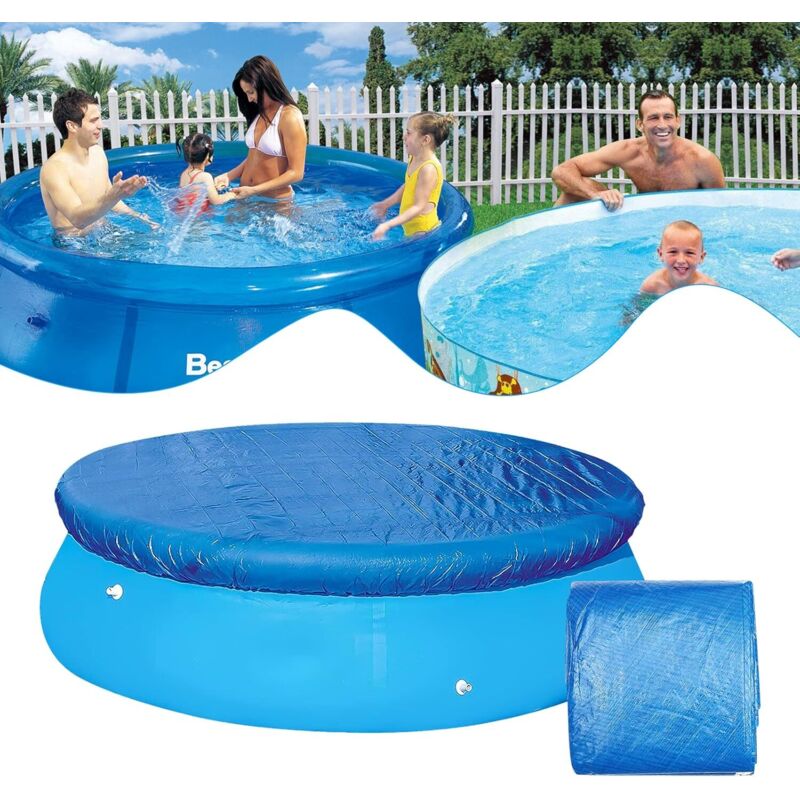 Schutzhülle für Pools, 210 cm rund, wasserdicht, mit Rahmen, staubdicht, faltbar, für den Außenbereich, Schutz für alle vier Jahreszeiten