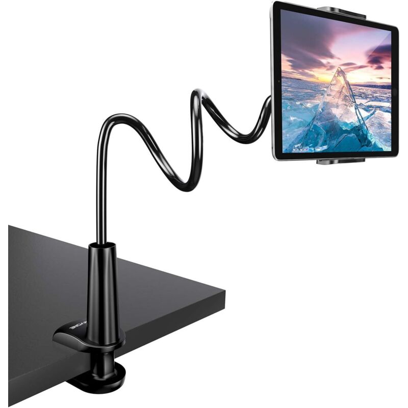 Schwanenhals-Tablet-Ständer, verstellbarer Tablet-Ständer – Halterung für iPad, iPhone, Samsung Tablets, MediaPad, Kindle und mehr, 76 cm Gesamtlänge