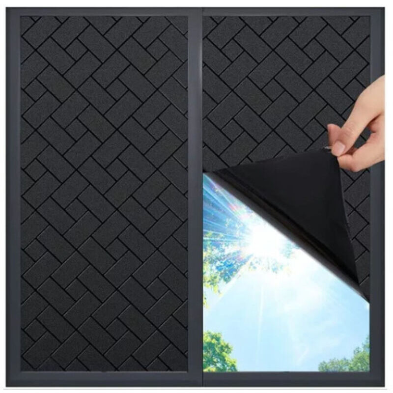 (Schwarz, 45 x 200 cm) Sichtschutzfolie, Verdunkelungsfolie, elektrostatische Fensterfolie, UV-Schutzfolie, Milchglasfolie für Büro, Wohnung,