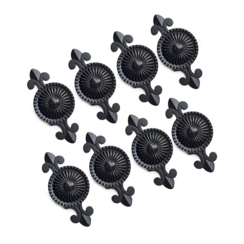 (Schwarz) 8 europäische antike Schrankgriffe, runde Möbelgriffe mit einem Loch, geeignet für Kleiderschränke, Schränke