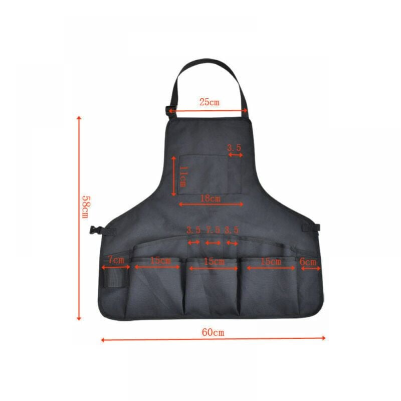 (schwarz) Gartenschürze Gärtnerschürze Arbeitsschürze verstellbar Schutzschürze für Gartengeräte