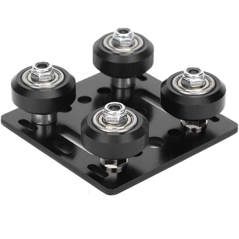 Schwarze V-Slot-Portalplatte, Mini-V-Portalstangenplatte, kleines V-Rad mit Platte, für 3D-Druckerzubehör, Aluminiumprofile, europäischer Standard