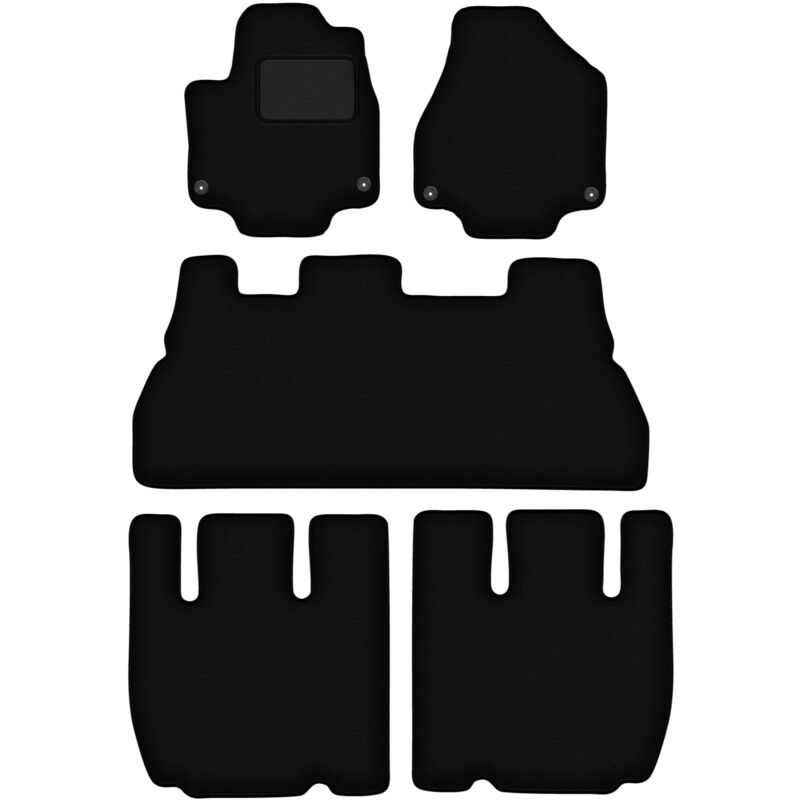 Schwarze Velours-Fußmatten für: Chrysler Pacifica II 7-Sitzer (2017-)