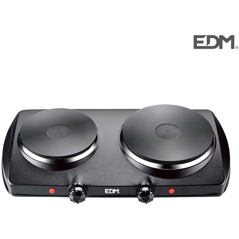 Elektroherd schwarz 1400w 2 Brenner ce/a13 46,5x26x8,5cm edm