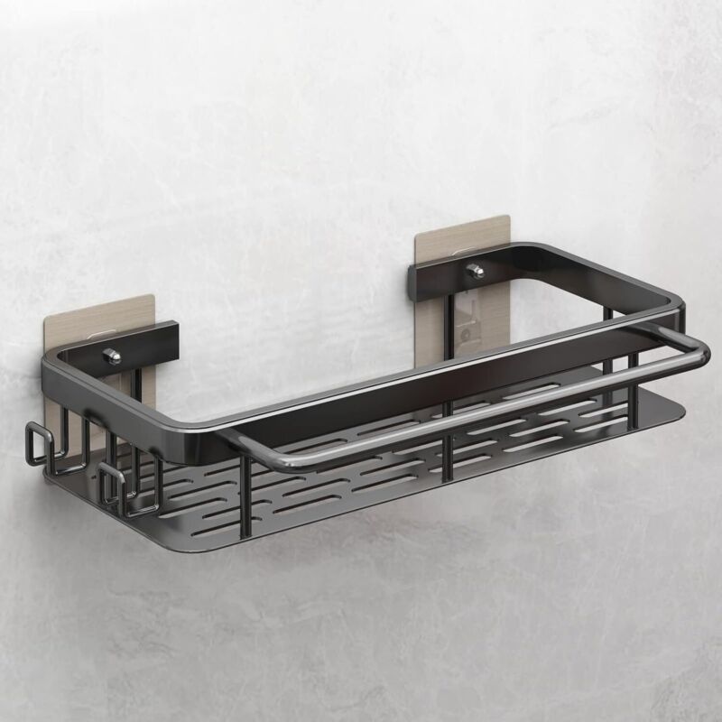 Schwarzer Küchenspülen-Organizer – kein Bohren erforderlich – Halter für Küchenzubehör – Schwämme, Bürsten/Seife – Spülbecken-Caddy mit