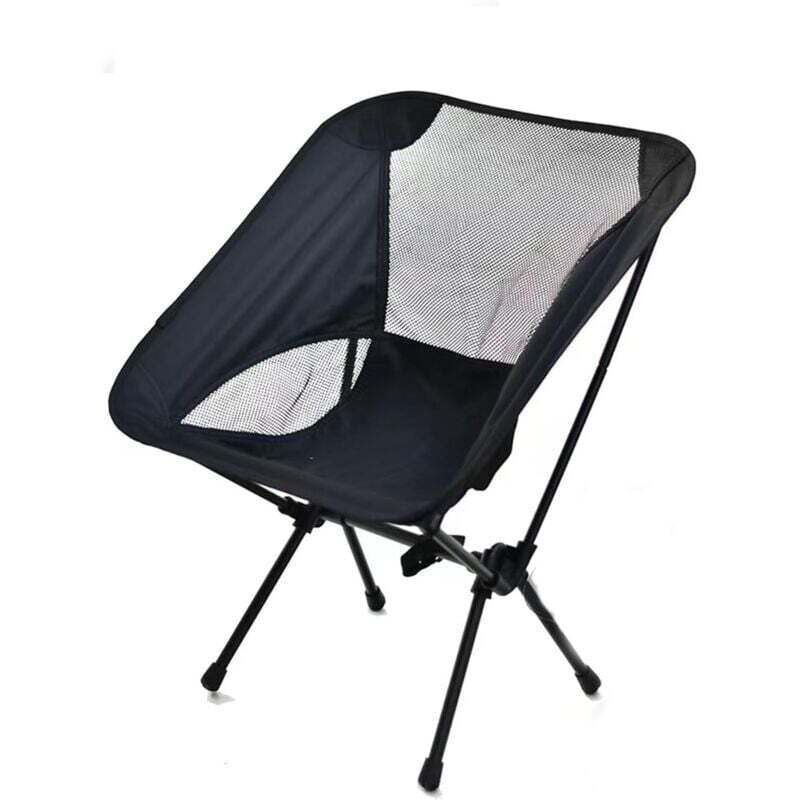 Schwarzer Outdoor-Klappstuhl, klappbarer Campinghocker, kompakter Stuhl mit tragbarem Sitz und Tragetasche für Outdoor, Reisen Ymyny