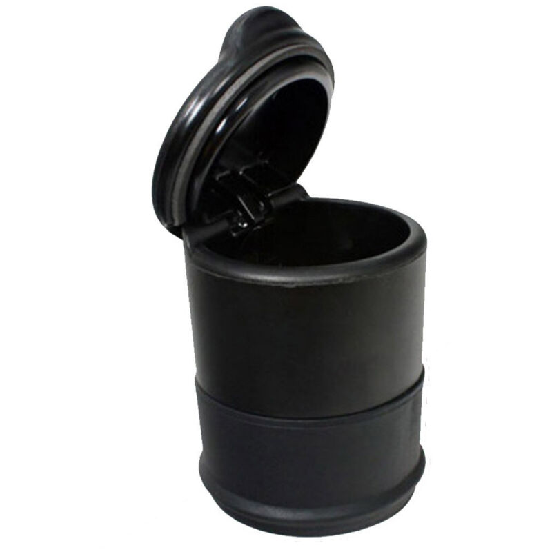 Schwarzer selbstverlöschender Aschenbecher, tragbar, für Reisen, Zuhause, Auto, Halter