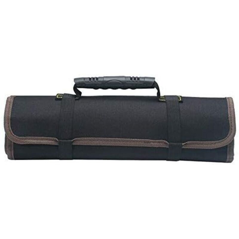 Schwarzes Werkzeugset mit 22 Taschen, Werkzeughaltertaschen, tragbarer Werkzeug-Organizer, faltbare/aufrollbare Werkzeugset-Aufbewahrungsrolle aus