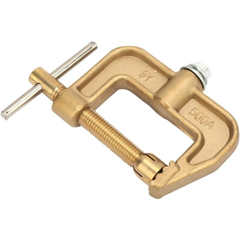 Schweißerdungsklemme, klassisches Messing G-Material 500A Erdungsschweißerdungsklemme für Schweißgerät, C-Erdungsklemme