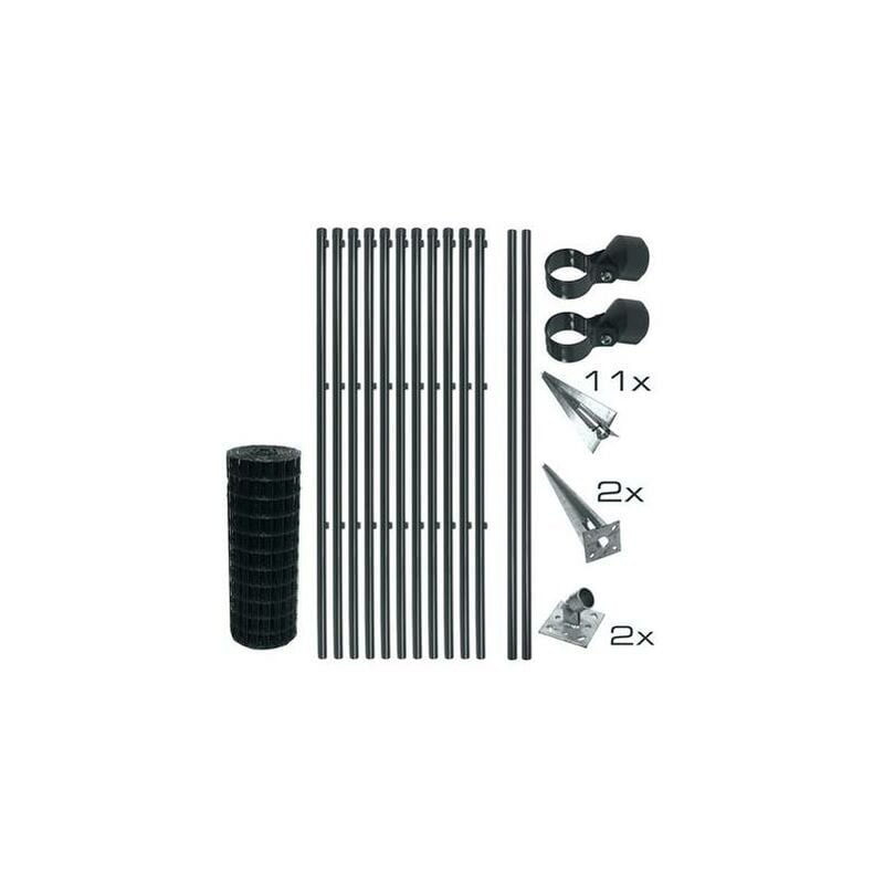 Estexo - Schweißgitterzaun Komplettset 0,8 x 25m Zaunset Gartenzaun Einschlaghülsen Zaun
