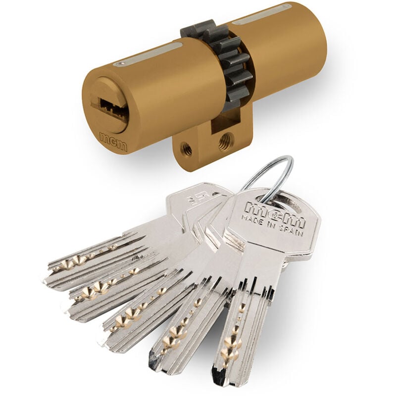 MCM Swiss Profile Sicherheitszylinder 33-33 Messing mit 14 Zahnrad SPR14:33-33