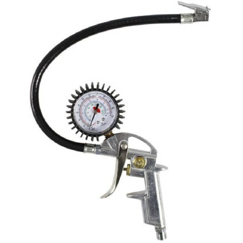 Trade Shop Traesio - Trade Shop - pumppistole mit manometer für auto motorrad fahrrad kompressoren -