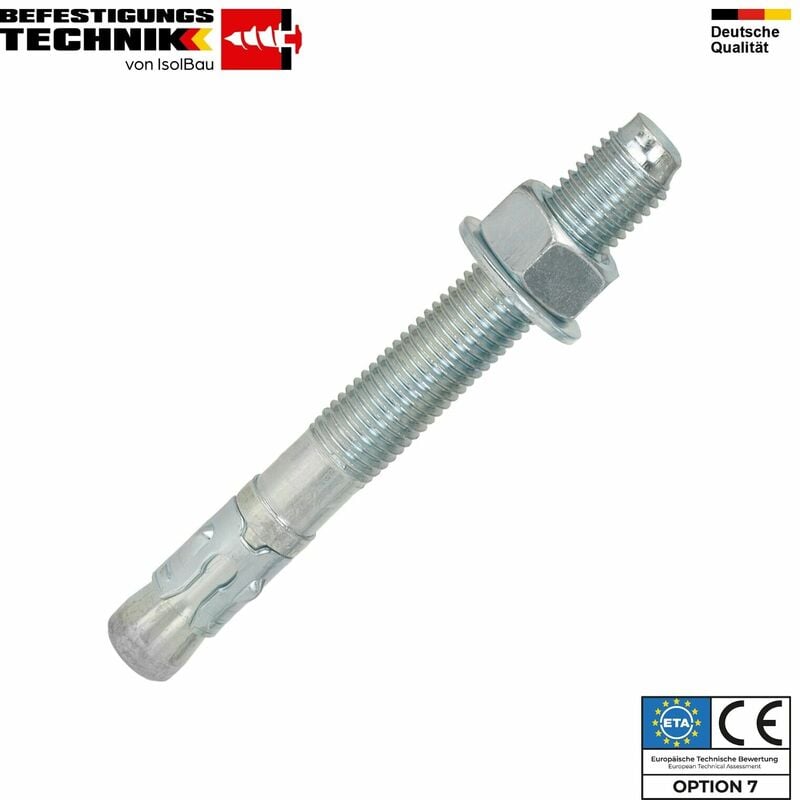 Schwerlastanker M8 - M20 Verzinkt Stahl Edelstahl Bolzenanker Schwerlastdübel Größe: M10 x 170mm Menge: 100 Stück Artikel: Stahlanker eta (Verzinkt