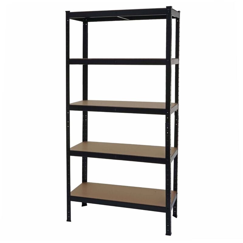 Schwerlastregal HHG 410, Kellerregal Steckregal Lagerregal, 875kg Stahl 5 Böden schwarz 180x90x40cm