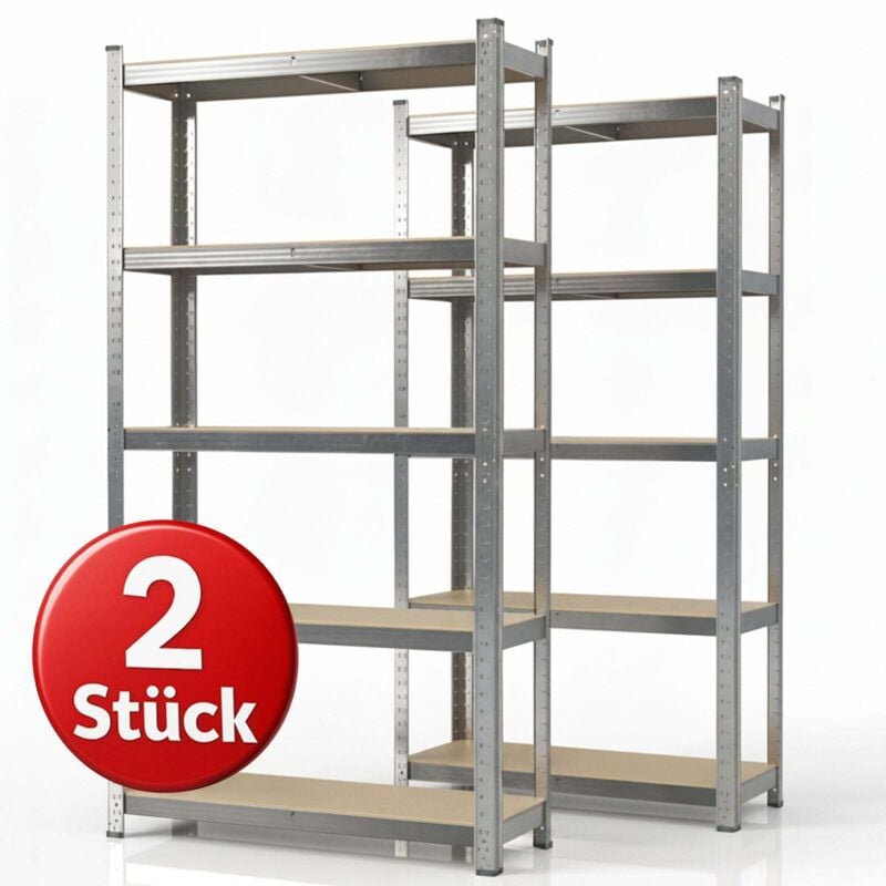 Schwerlastregal Lakota Traglast bis 1250 kg Individuell einsetzbar Verzinkt 150 x 75 x 30 cm