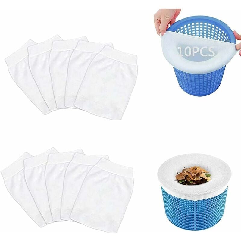 SNQ - Schwimmbadfilter-Skimmer, 10 Stück Pool-Skimmer-Socken, Pool-Skimmer-Socken, zum Auffangen von Baumblättern, Pool-Schutz, Pool-Reinigung (10)