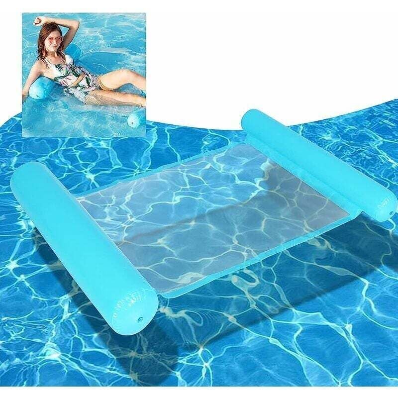 Schwimmende Hängematte, 4-in-1 aufblasbare Schwimmbad-Hängematte, aufblasbares schwimmendes Bett, Wasser-Mamac-Schwimmboje-Schwimmbad für Erwachsene,