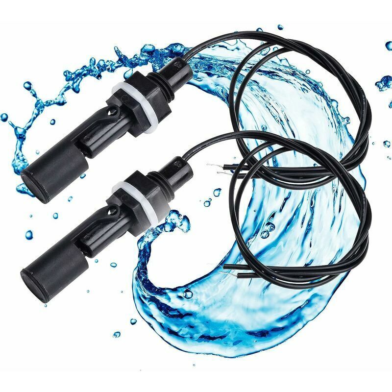 Schwimmerschalter, 2 Stück Wasserstandssensor, horizontaler Schwimmerschalter für Flüssigkeitsstände in Pools und Aquarien