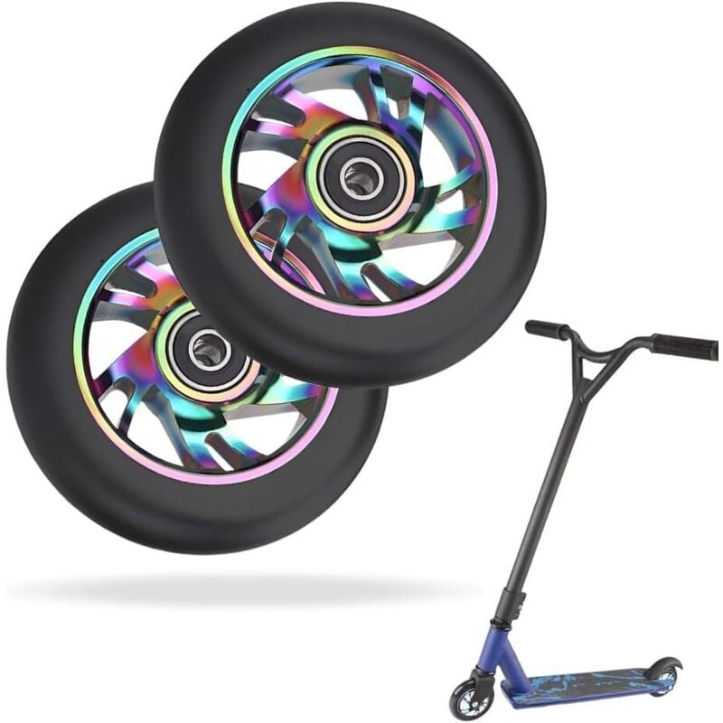 Scooter-Räder, 2 Stück Freestyle-Scooter-Räder, Pro Stunt Scooter-Räder 100 mm mit ABEC 9 Kugellagern, Scooter-Ersatzräder für die meisten Scooter