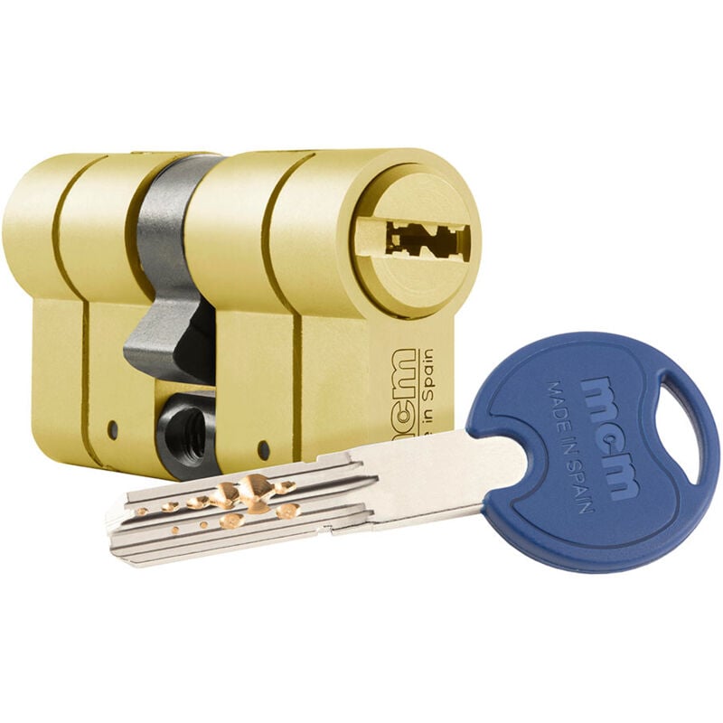 MCM - Zylinder scx+ de hohe Sicherheit gegen Einbruch, Aufprallschutz und Diebstahlschutz. 30-30 Messing und doppelte Kupplung. scx+de:30-30