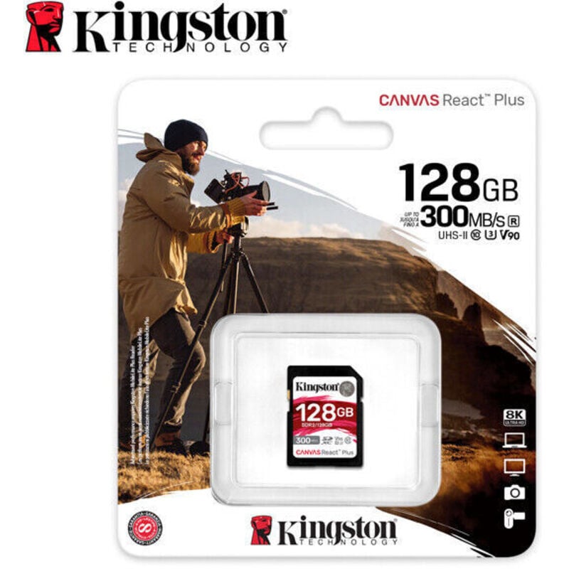 Kingston - sd Card 128GB sdxc React+ 300R/260W Reader retail