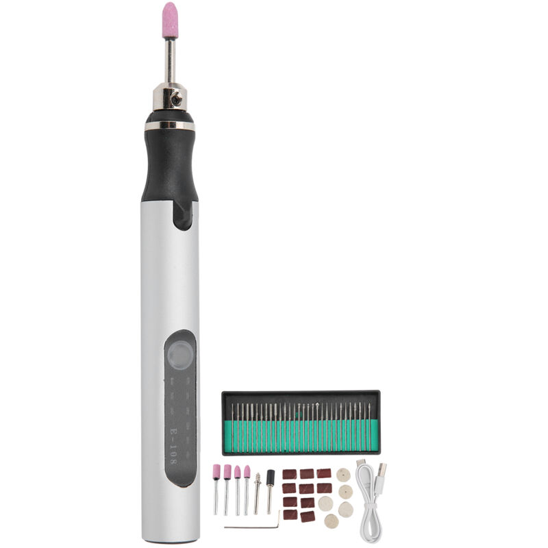 SEAFRONT Micro Grand Pen, Mini-DIY-Vibro-Gravurwerkzeug-Set mit beweglichem Zubehör, robust und widerstandsfähig, ein einfach zu bedienender,