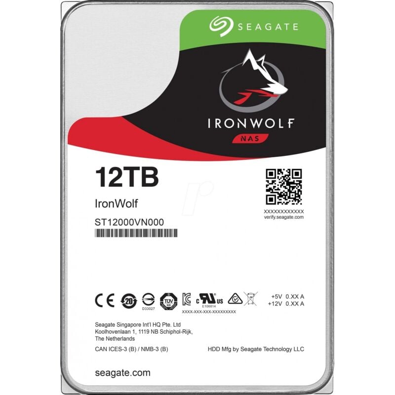 Seagate IronWolf 12 TB HDD – 7200 U/min NAS-Laufwerk, 256 MB Cache