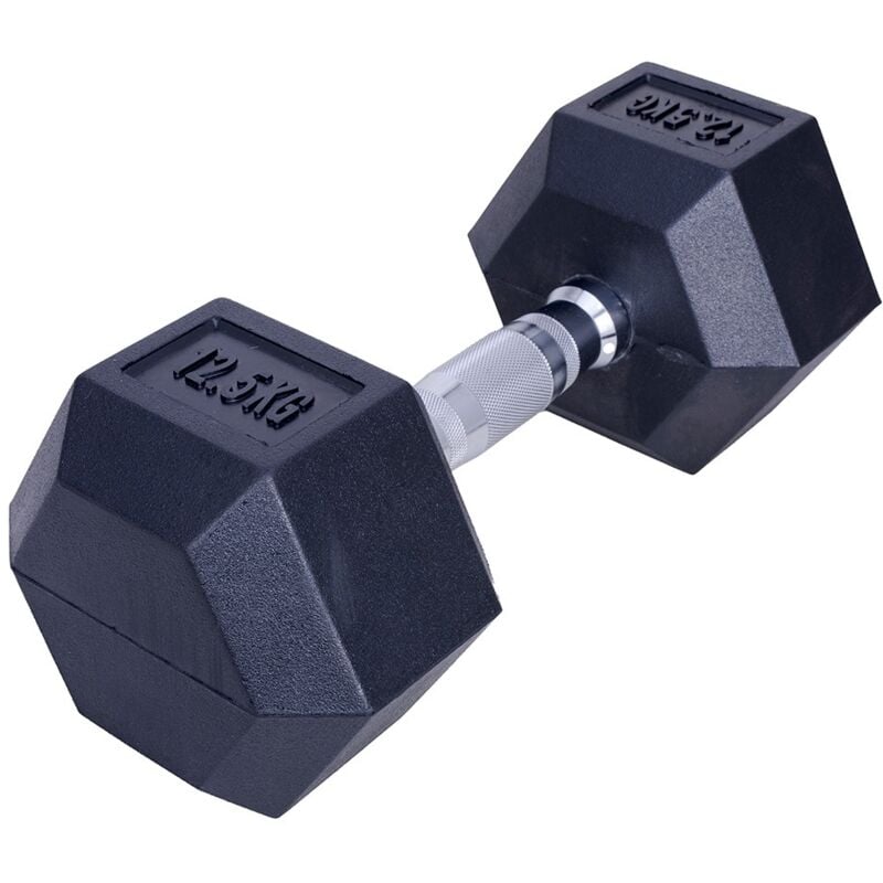 Sechskant-Hantel - Hexagon Dumbbell - 12,5 kg - Gummi & Stahl