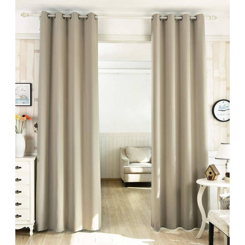 Gardinen Vorhang Blickdicht mit Ösen, Leichter und weicher Verdunklungsvorhang Wärmeisolierend Ösenschal, Thermovorhang Kälteschutz für Wohnzimmer